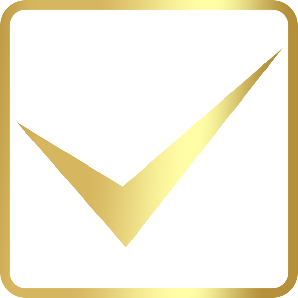 gold square correct mark